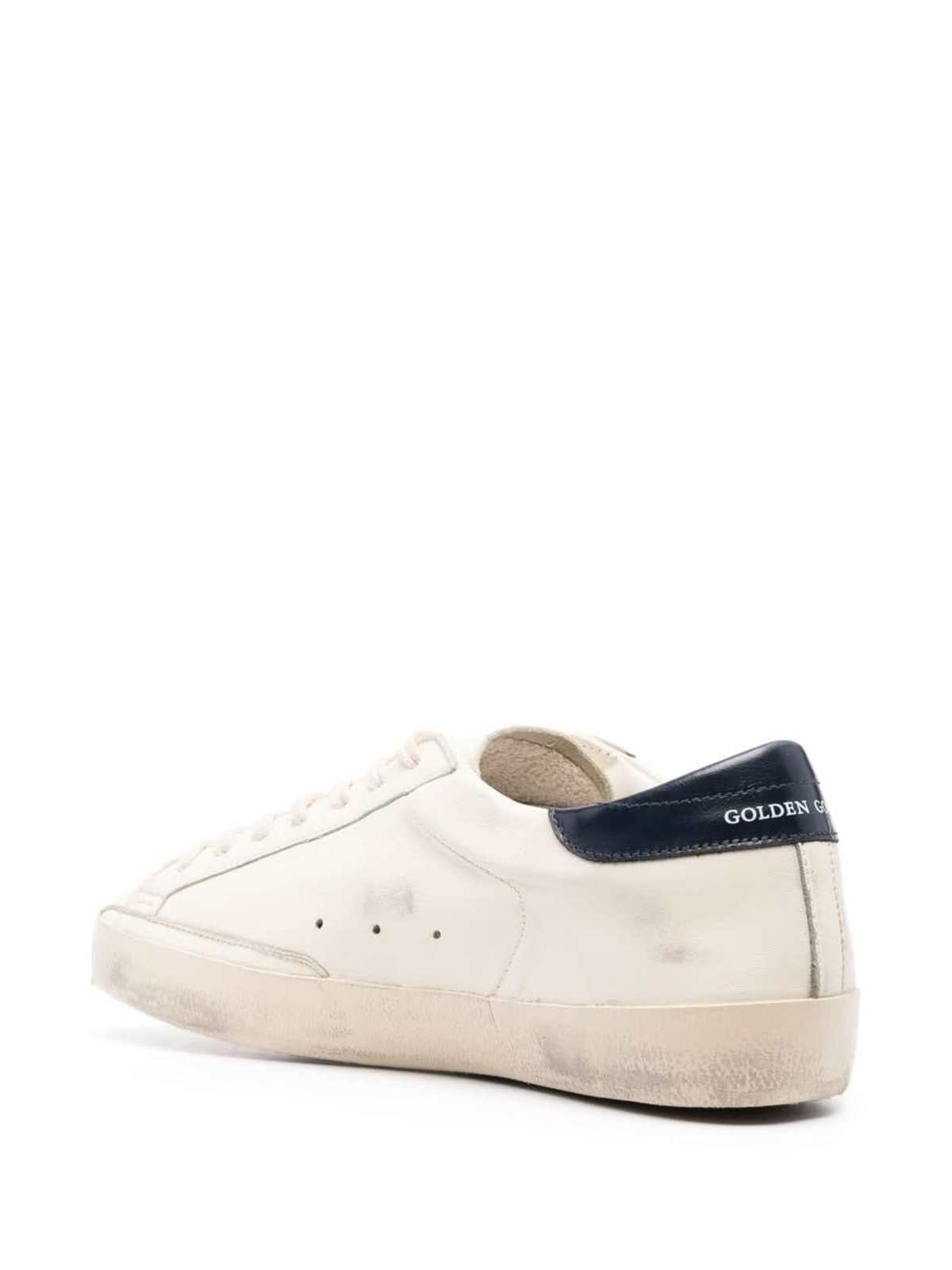 Golden Goose Super-Star Leather Sneakers - Blue - Image 3 of 4