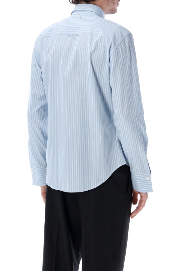 Ami Alexandre Mattiussi Ami Paris Ruffled Stripe Shirt - Azzurro