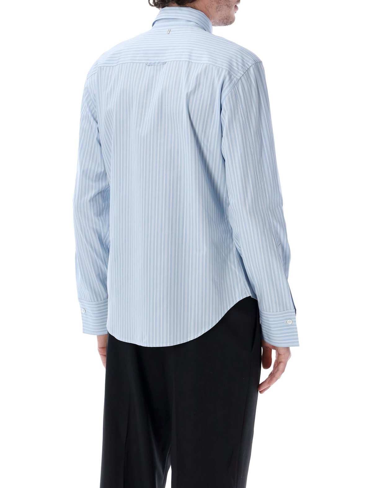 Ami Alexandre Mattiussi Ami Paris Ruffled Stripe Shirt - Azzurro - Image 2 of 3