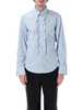Ami Alexandre Mattiussi Ami Paris Ruffled Stripe Shirt - Azzurro - Thumbnail 1