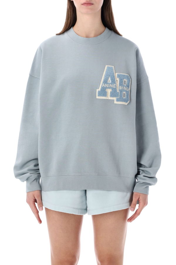 Anine Bing Miles Oversized Letterman Sweatshirt - Light Blue