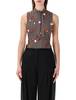 MM6 Maison Margiela Sleeveless Flower Top - Black Floral - Thumbnail 1
