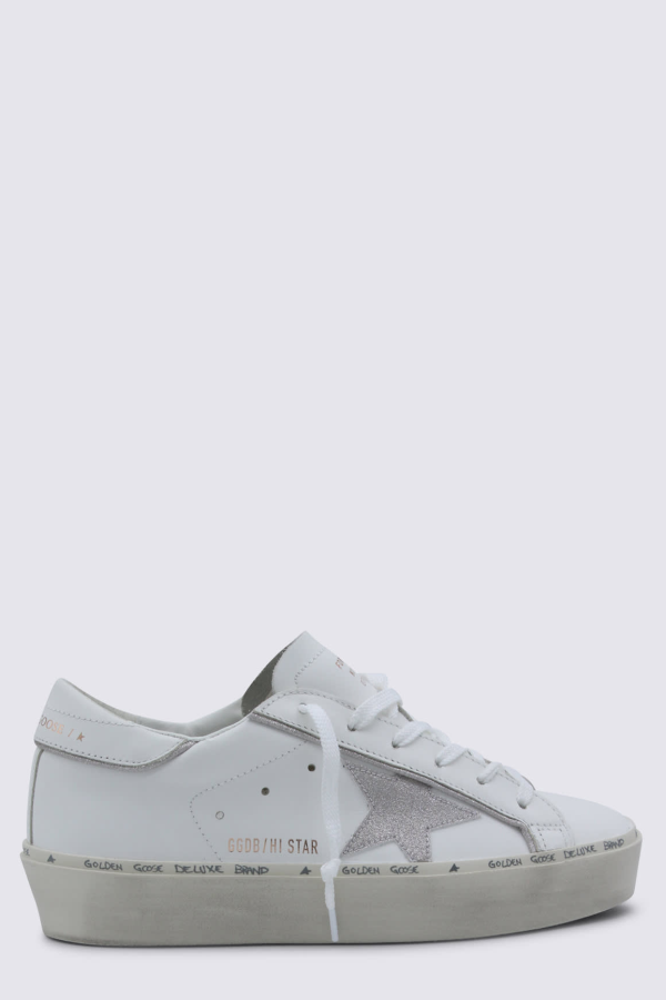 Golden Goose White Leather Sneakers - White/Platinum
