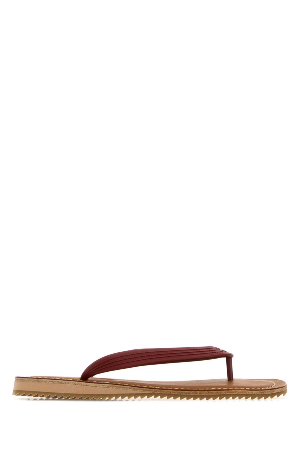 MIU MIU Red Rubber Thong Slippers - Amaranto