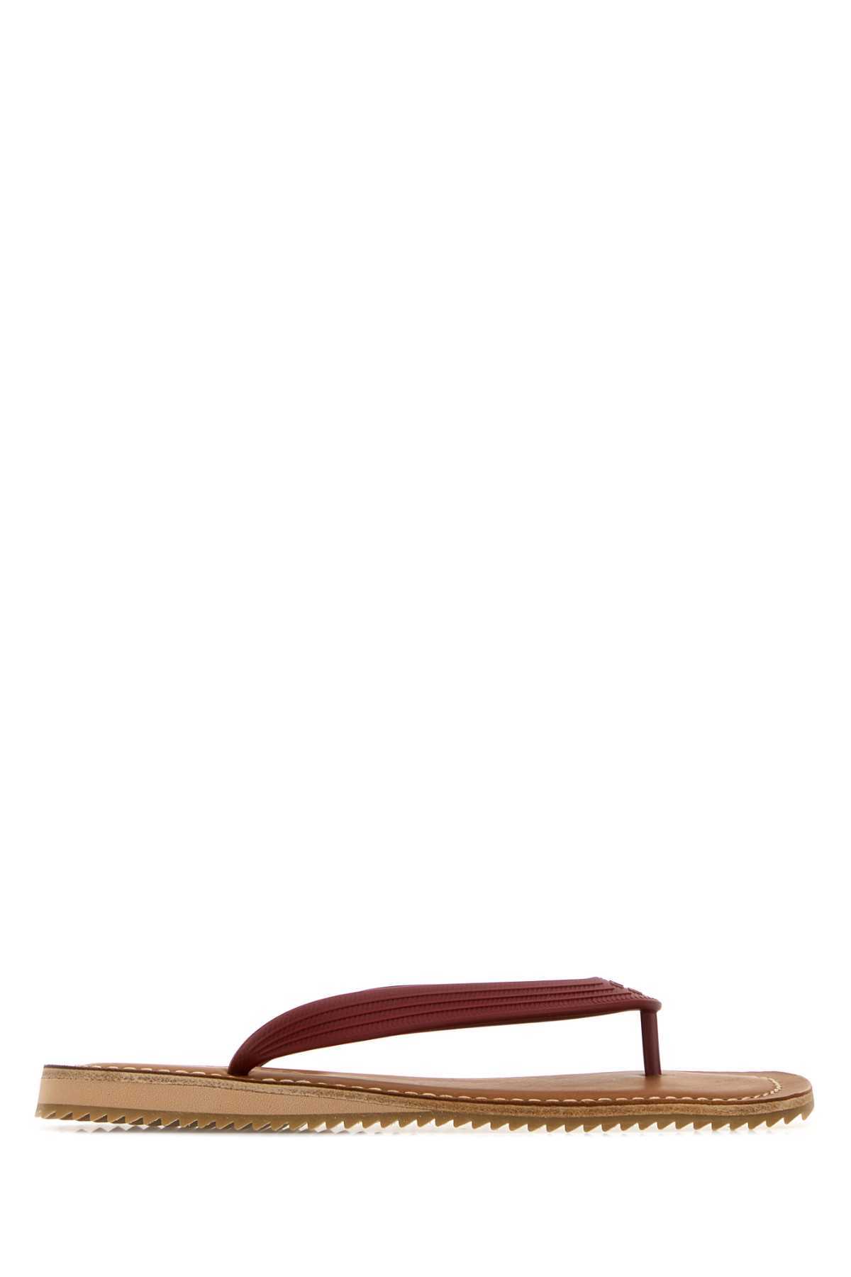 MIU MIU Red Rubber Thong Slippers - Amaranto - Image 1 of 2