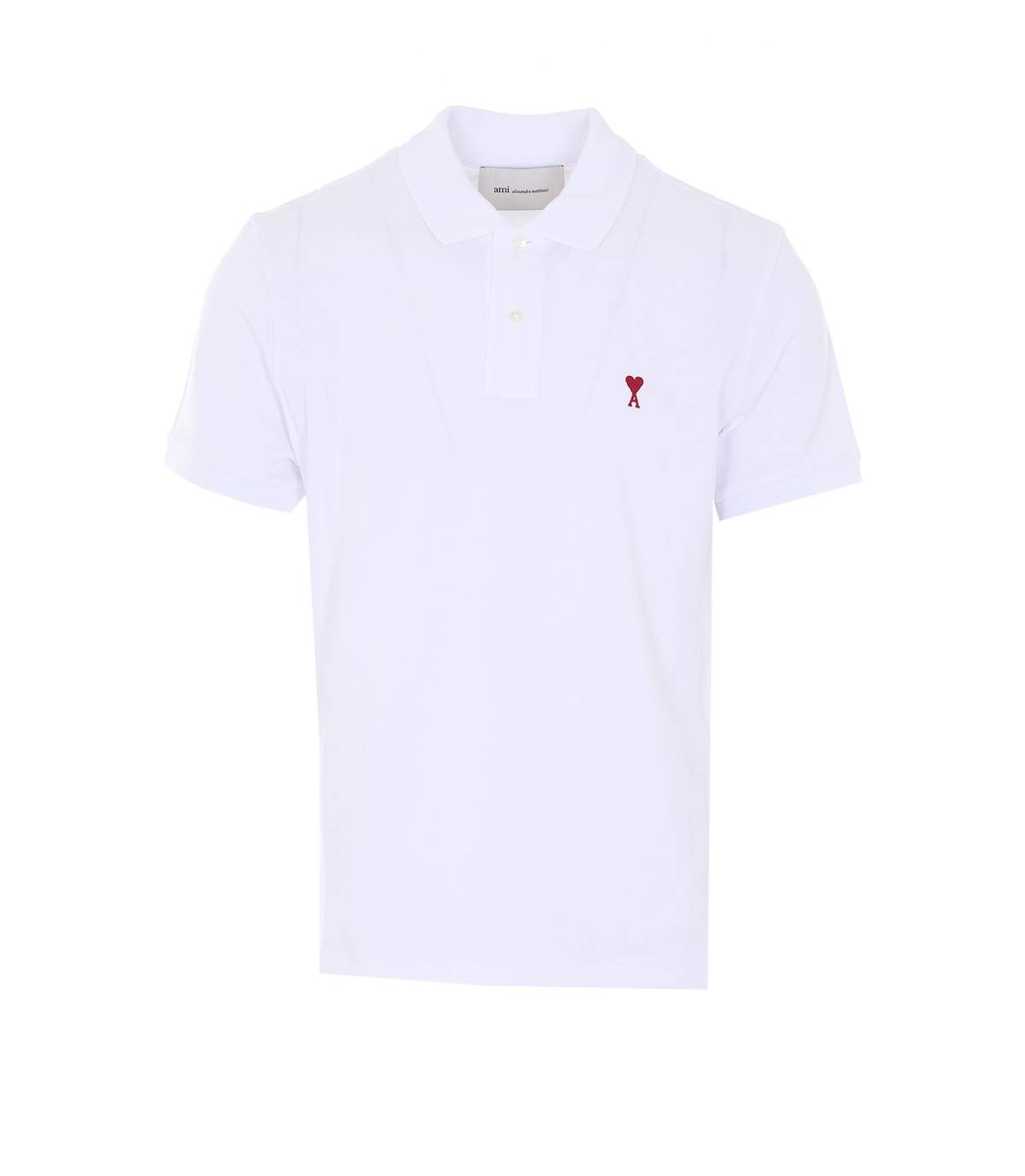 Ami Alexandre Mattiussi Ami De Coeur Polo Shirt - White - Image 1 of 4