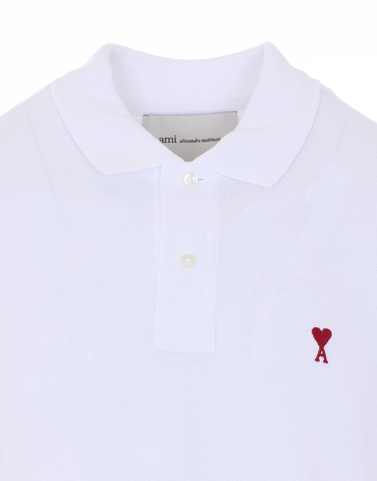 Ami Alexandre Mattiussi Ami De Coeur Polo Shirt - White - Image 4 of 4