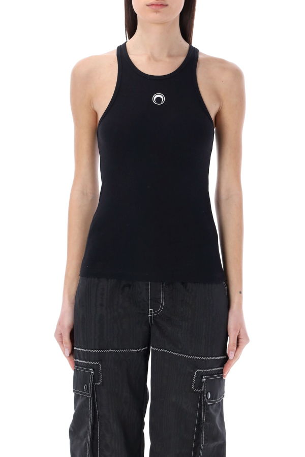 MARINE SERRE Organic Cotton Tank Top - Black
