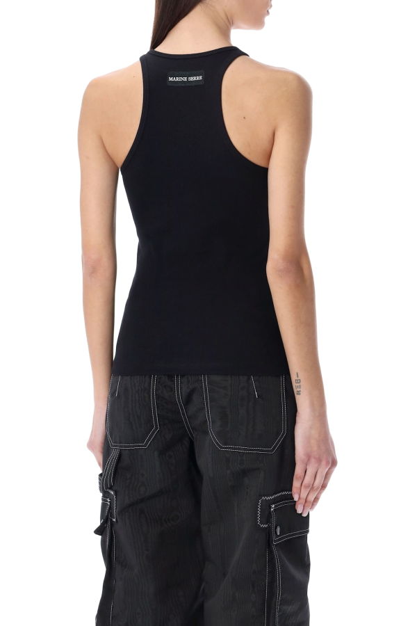 MARINE SERRE Organic Cotton Tank Top - Black