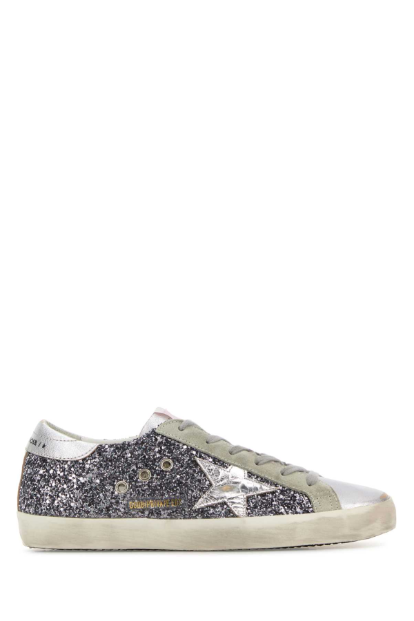 Golden Goose Embellished Leather Super Star Classic Sneakers - GREYSILVER