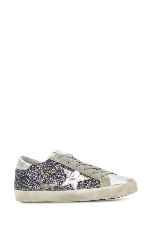Golden Goose Embellished Leather Super Star Classic Sneakers - GREYSILVER