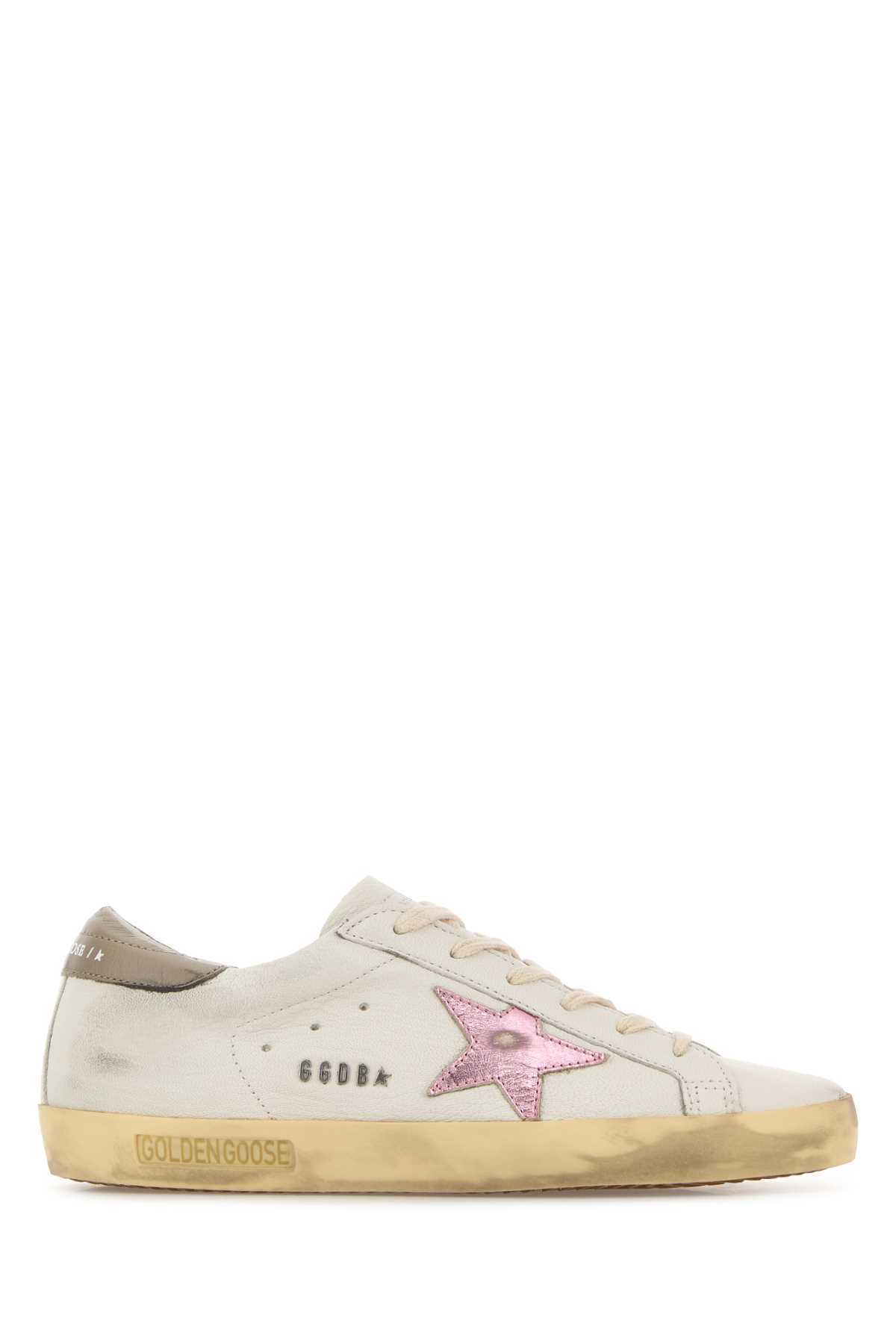 Golden Goose Superstar Sneakers - White / Antique Pink / Grey - Image 1 of 2