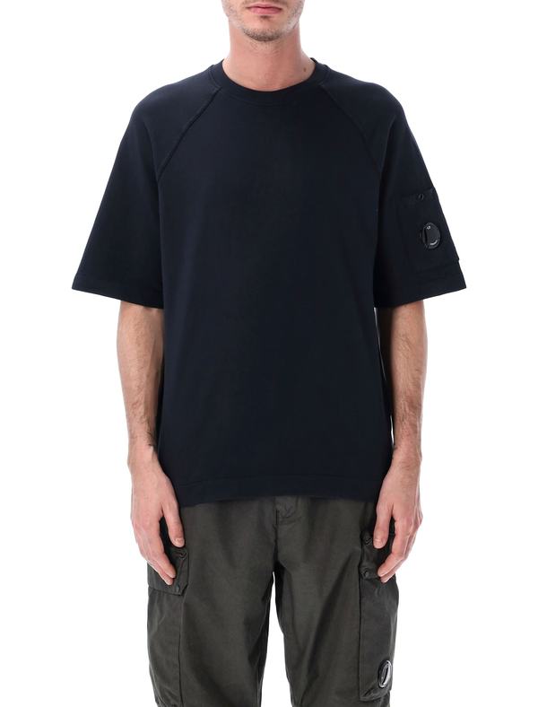 C.P. Company Short Sleeve Light Fleece Sweatshirt - Navy