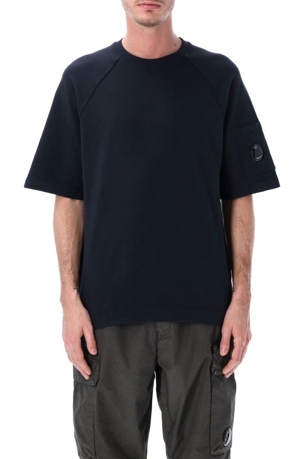 C.P. Company Short Sleeve Light Fleece Sweatshirt - Navy