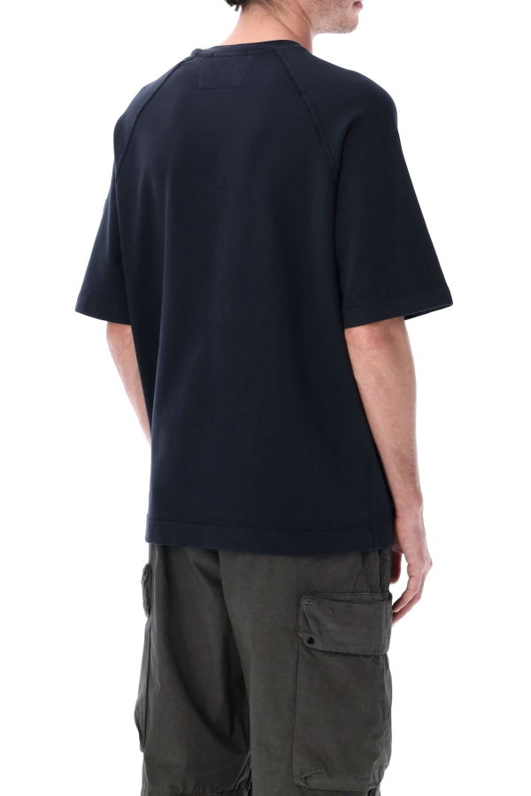 C.P. Company Short Sleeve Light Fleece Sweatshirt - Navy