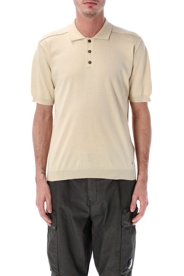 C.P. Company S/S Polo Sweater Polo Shirt - Ecru