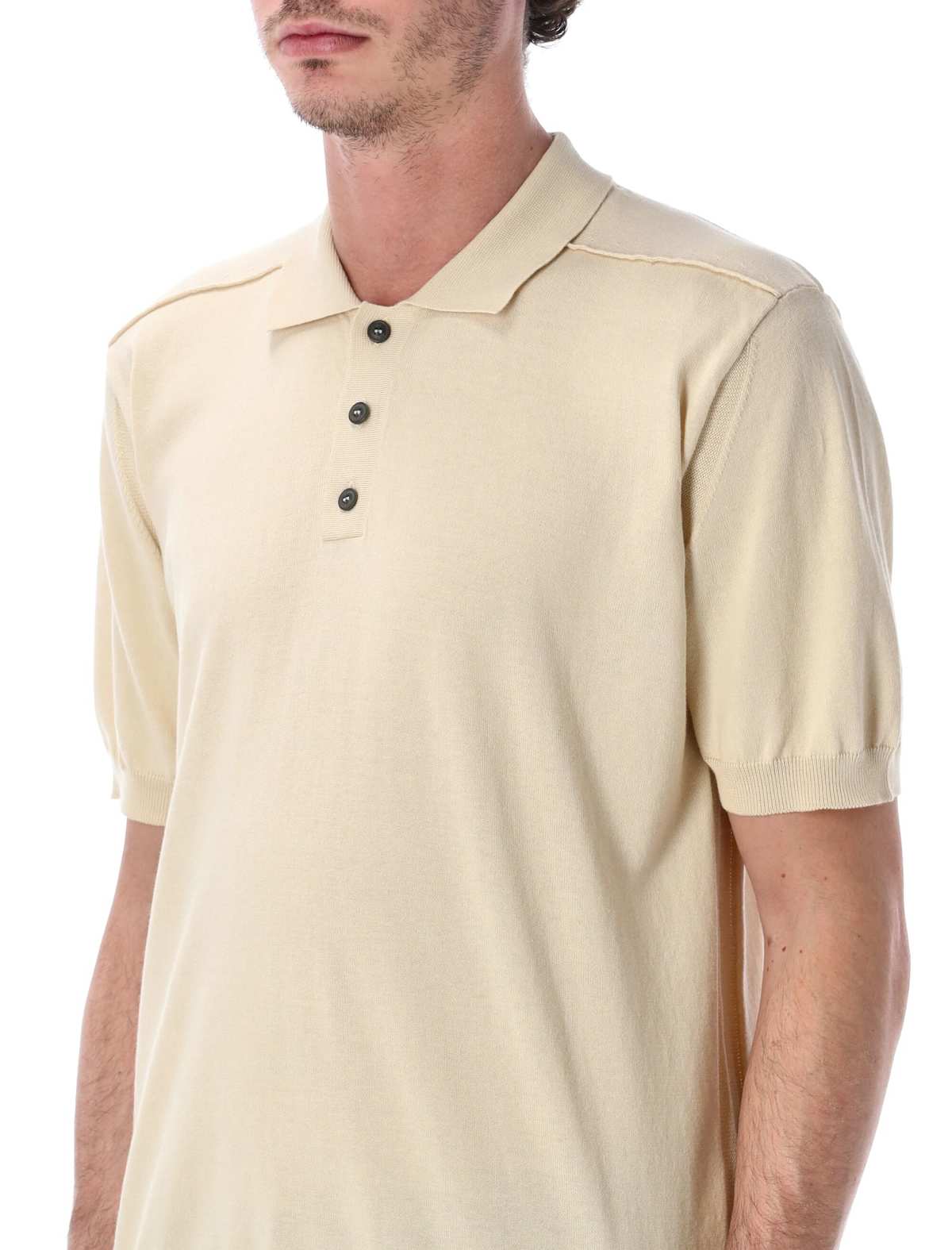 C.P. Company S/S Polo Sweater Polo Shirt - Ecru - Image 3 of 3