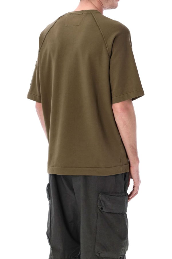 C.P. Company Short Sleeve Light Fleece Sweatshirt - Olive