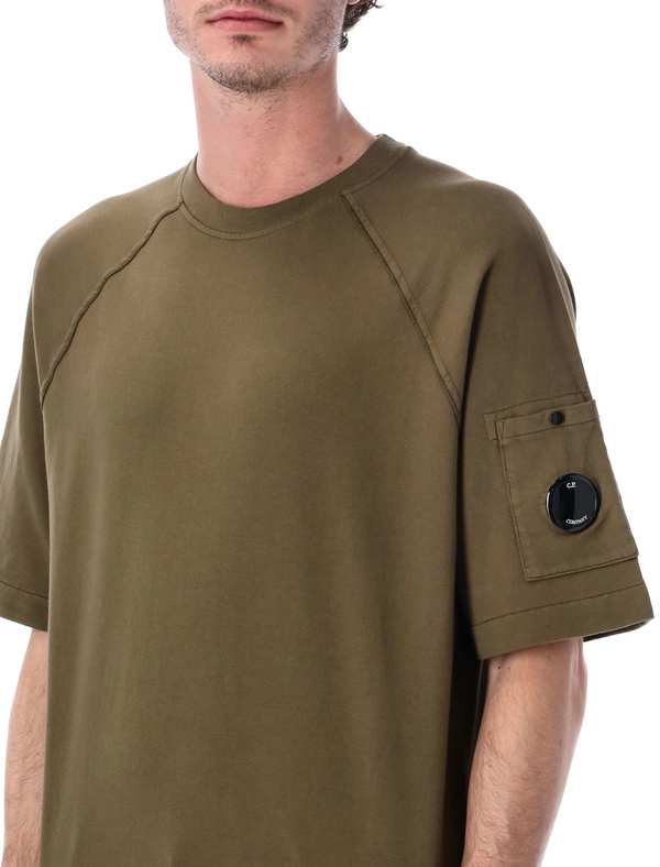 C.P. Company Short Sleeve Light Fleece Sweatshirt - Olive