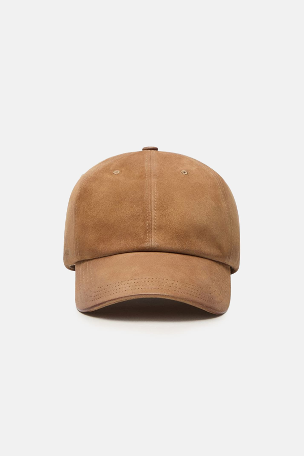 Golden Goose Dark Bronze Suede Leather Baseball Cap