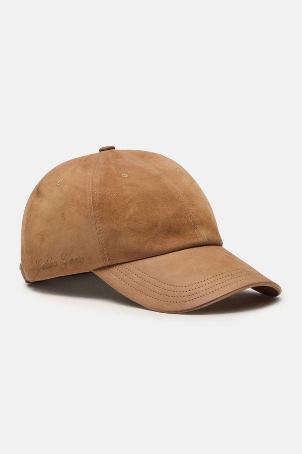 Golden Goose Dark Bronze Suede Leather Baseball Cap