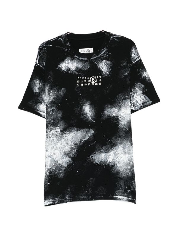 MM6 Maison Margiela Printed Cotton T-Shirt - Black