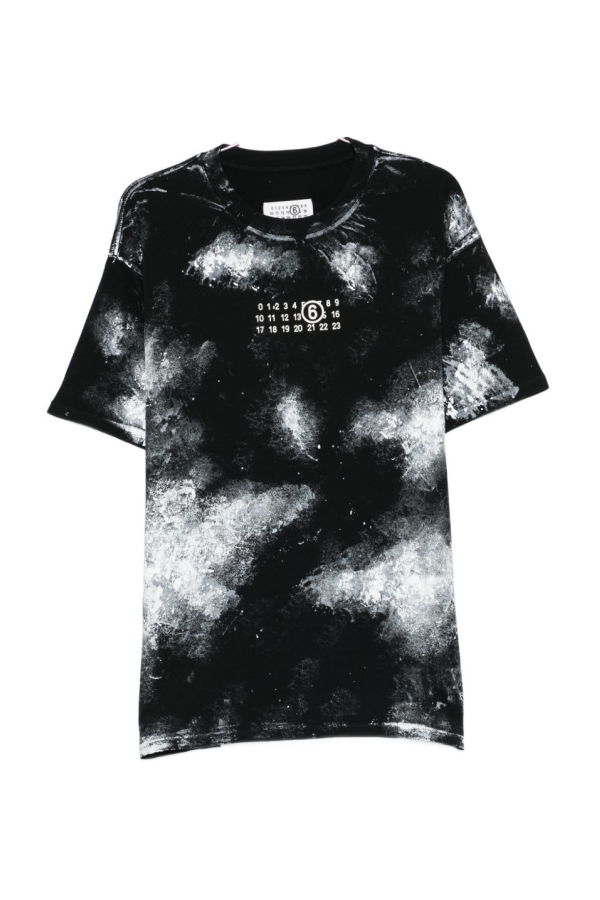 MM6 Maison Margiela Printed Cotton T-Shirt - Black