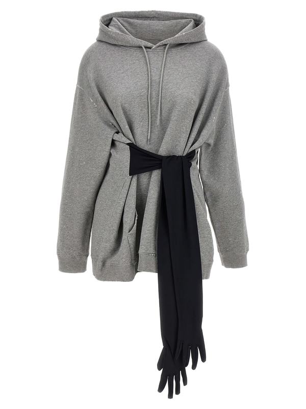 MM6 Maison Margiela Hoodie Dress With Gloves - Gray