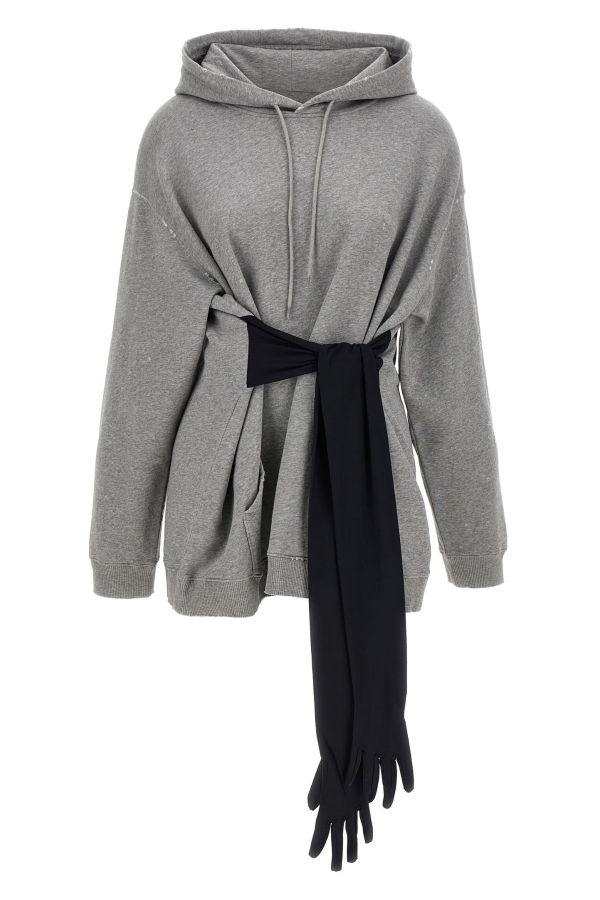 MM6 Maison Margiela Hoodie Dress With Gloves - Gray