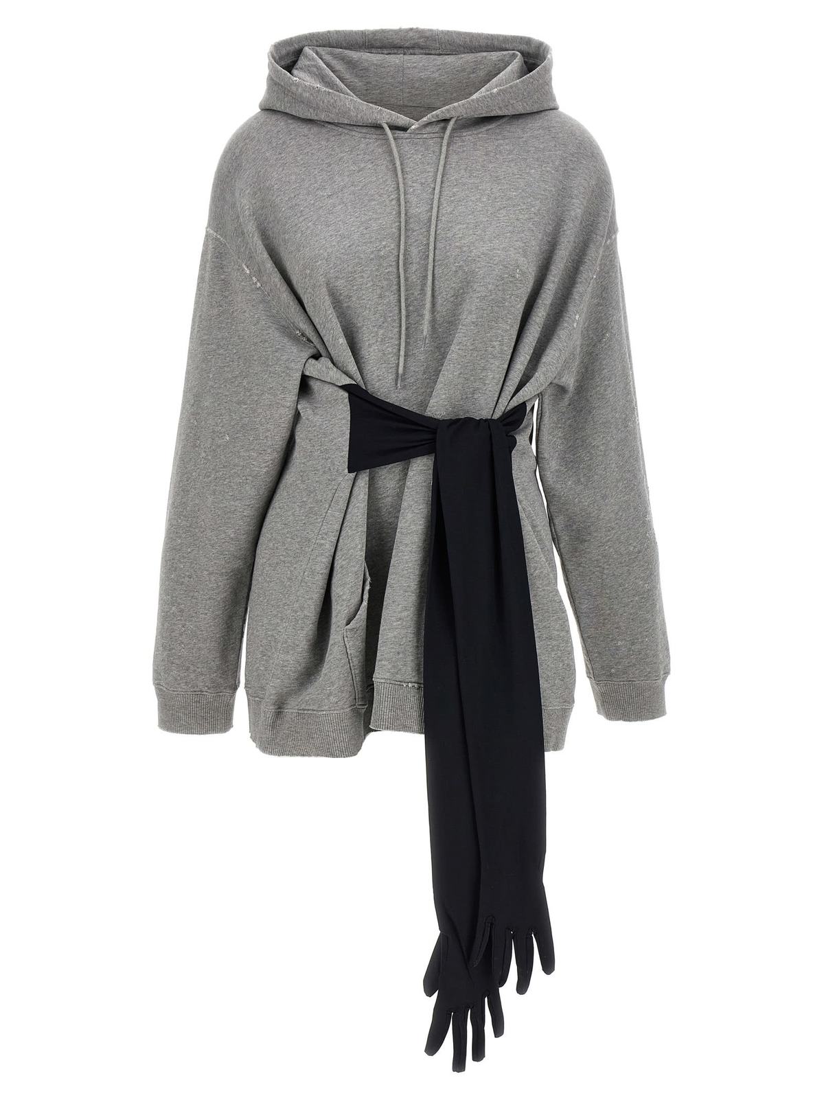 MM6 Maison Margiela Hoodie Dress With Gloves - Gray - Image 1 of 5