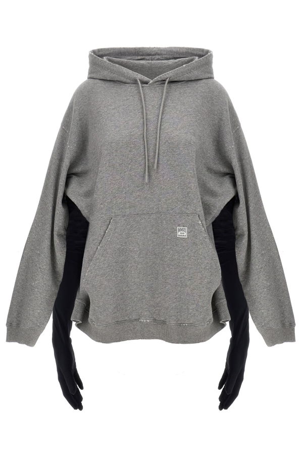 MM6 Maison Margiela Hoodie Dress With Gloves - Gray