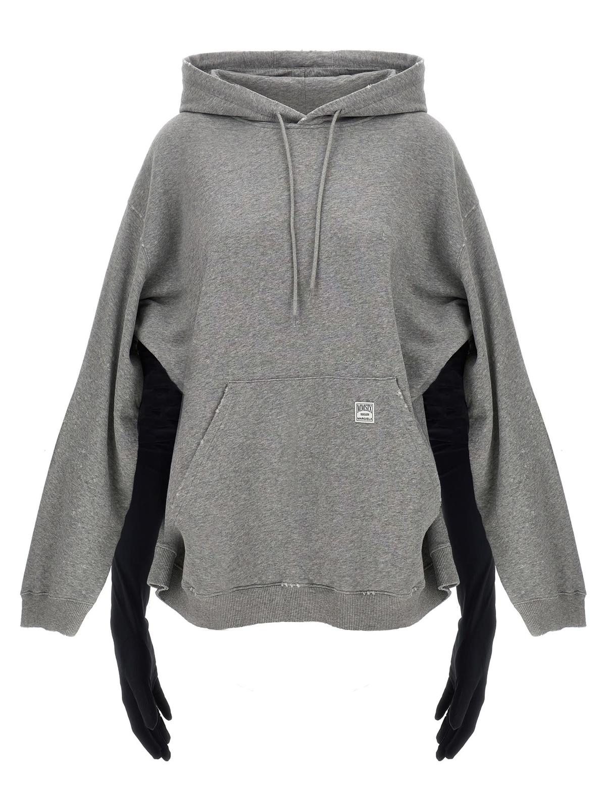 MM6 Maison Margiela Hoodie Dress With Gloves - Gray - Image 2 of 5