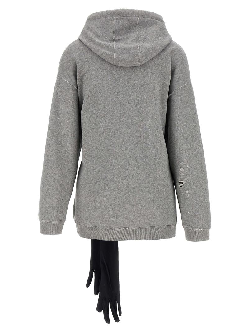 MM6 Maison Margiela Hoodie Dress With Gloves - Gray