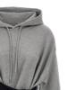 MM6 Maison Margiela Hoodie Dress With Gloves - Gray - Thumbnail 4