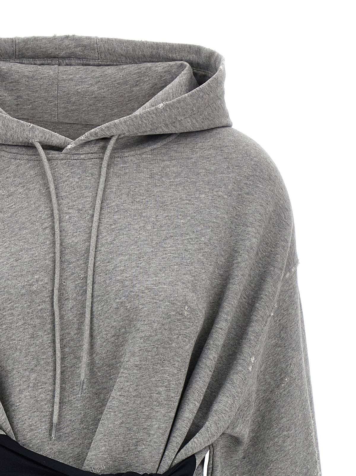 MM6 Maison Margiela Hoodie Dress With Gloves - Gray - Image 4 of 5