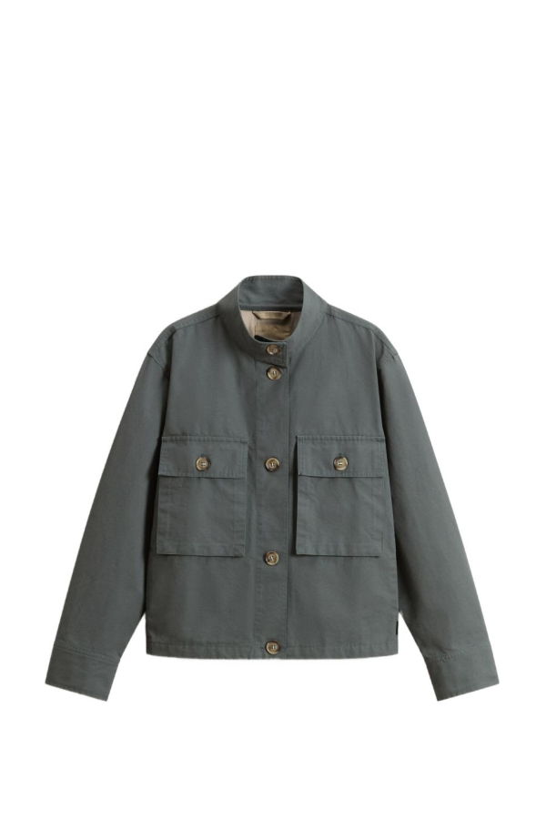 Woolrich Canvas Field Overshirt Blazer - Dark Grey