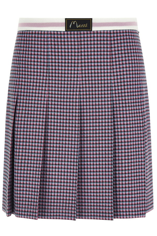 Marni Houndstooth Skirt - Purple