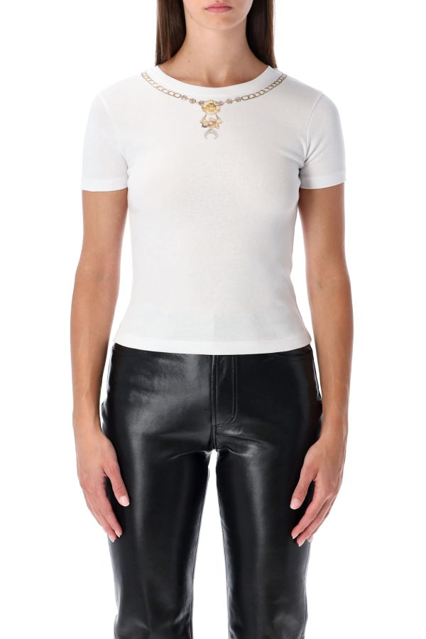 MARINE SERRE Trompe L Il Jewelry Jersey Baby Fit T-Shirt - White