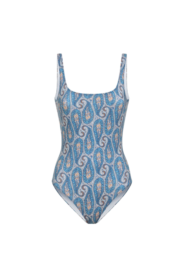 Etro Backless One-Piece Swimsuit - Multi White