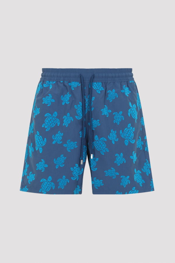 Vilebrequin Moorea Flock Turtles Swim Trunks - Evening