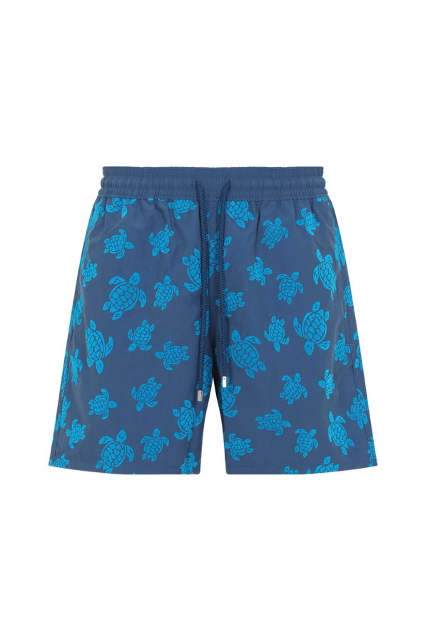 Vilebrequin Moorea Flock Turtles Swim Trunks - Evening