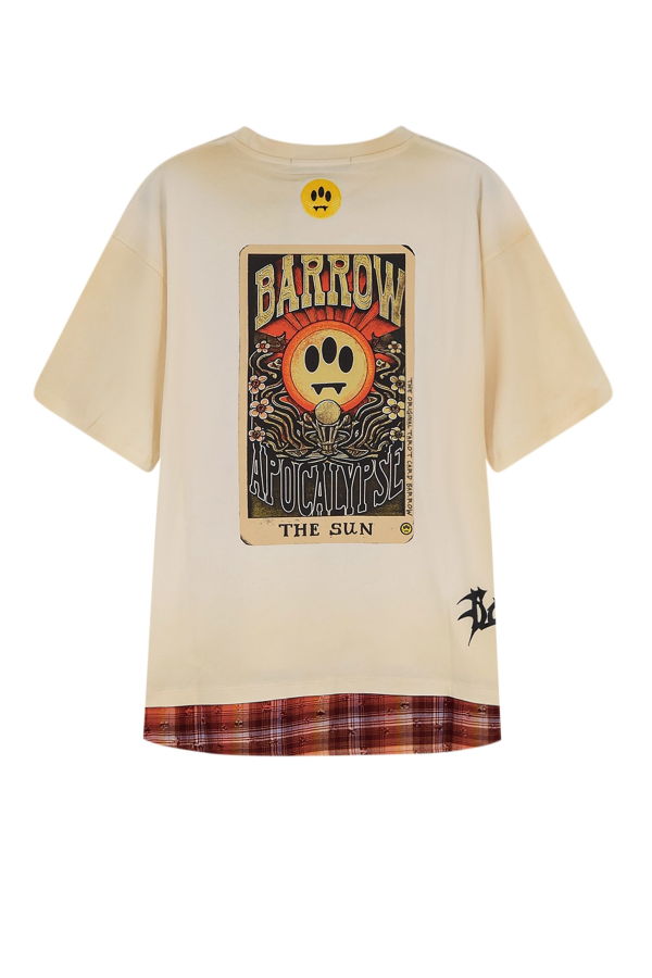 Barrow Cotton T-shirt With Front Print T-Shirt - Beige