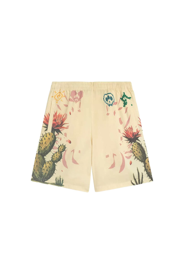 Barrow Cotton Bermuda Shorts With Cactus Print - Beige