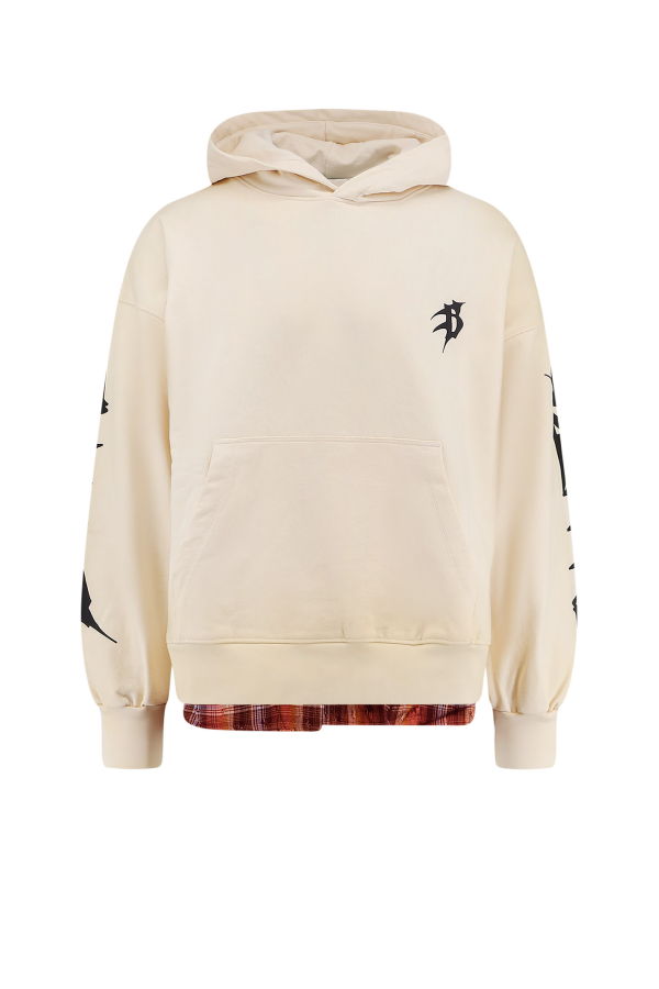 Barrow Cotton Sweatshirt With Logo Print On The Front - Beige