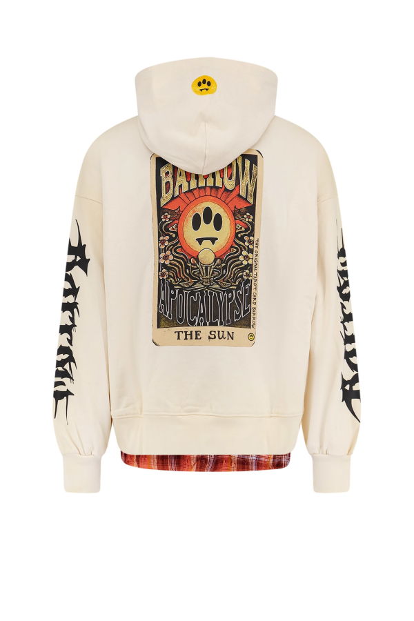 Barrow Cotton Sweatshirt With Logo Print On The Front - Beige