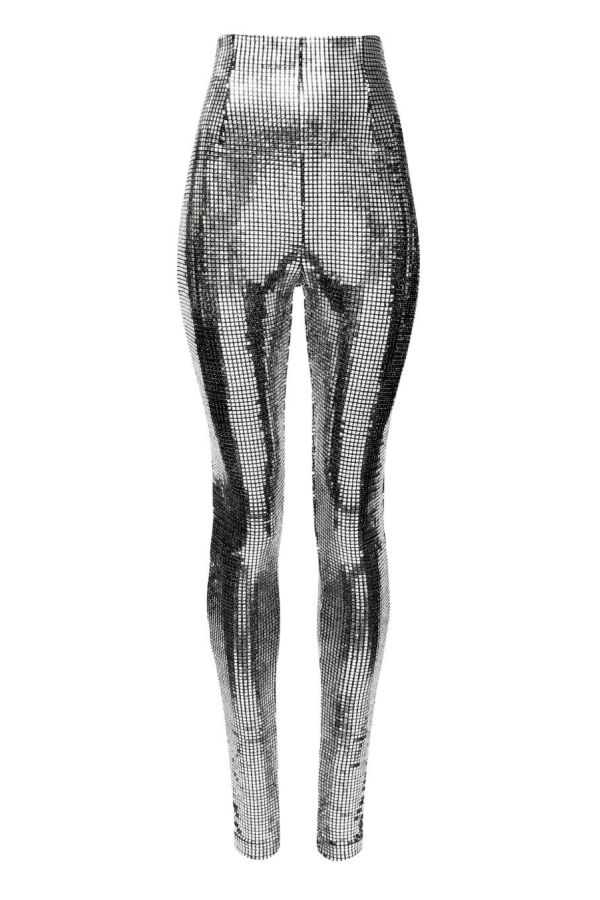 MM6 Maison Margiela Metallized Leggings - Silver