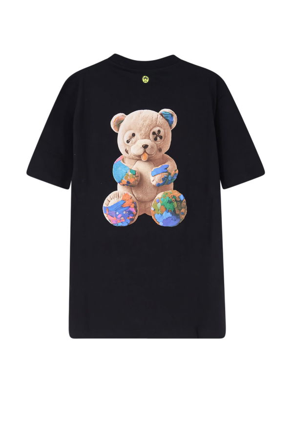 Barrow Cotton T-Shirt With Frontal Logo Print Top - Black