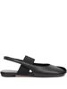 MM6 Maison Margiela Leather Slingback Ballets Flat Shoes - Black - Thumbnail 1