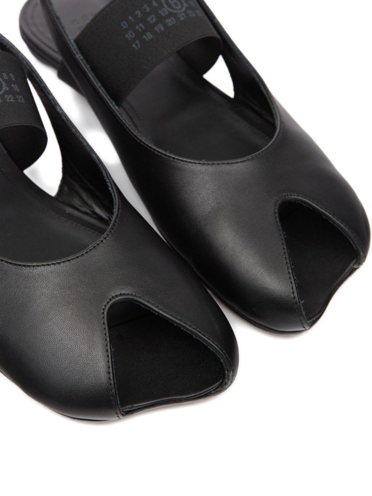 MM6 Maison Margiela Leather Slingback Ballets Flat Shoes - Black - Image 2 of 5