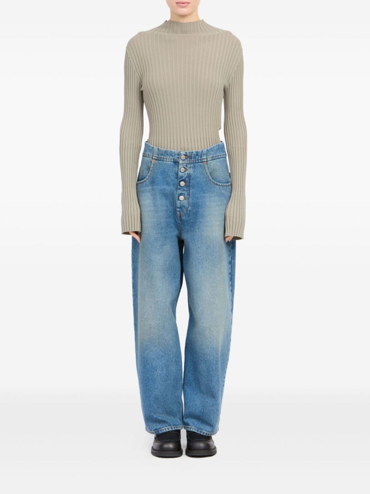 MM6 Maison Margiela Barrel Denim Jeans - Clear Blue - Image 3 of 5